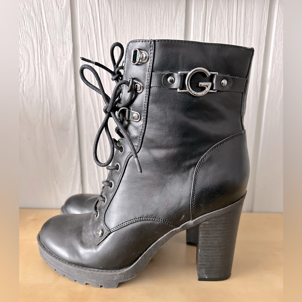 Guess High Heel Combat Boots Women’s size 9